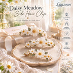 Lqazoun™ Daisy Meadow Side Hair Clip – Floral Daisy Barrette, Layered Flower Side Clip for Women, Botanical Hair Accessory