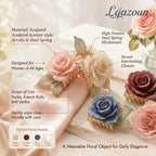 Lqazoun™ Rose Reverie Sculpted Claw Clip – Rose Flower Hair Claw, Romantic Updo Clip, Botanical Hair Accessory for Women