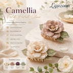 Lqazoun™ Camellia Fold Petal Claw – Layered Flower Hair Clip for Women, Elegant Medium Floral Claw Accessory