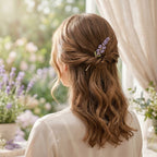 Lqazoun™ Lavender Sprig Pin Set – Botanical Floral Hair Pins, Delicate Flower Bobby Pins, Garden-Inspired Hair Accessories