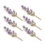 Lqazoun™ Lavender Sprig Pin Set – Botanical Floral Hair Pins, Delicate Flower Bobby Pins, Garden-Inspired Hair Accessories